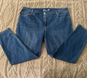 Seven7 Tummyless High Rise Skinny Jeans Women’s Plus 20W Stretch Blue Denim